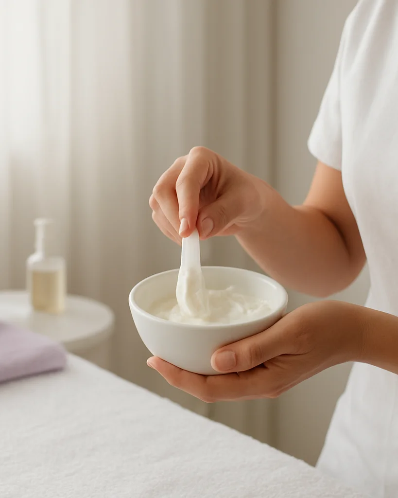 Editorial wellness photography, soft diffused daylight, white and